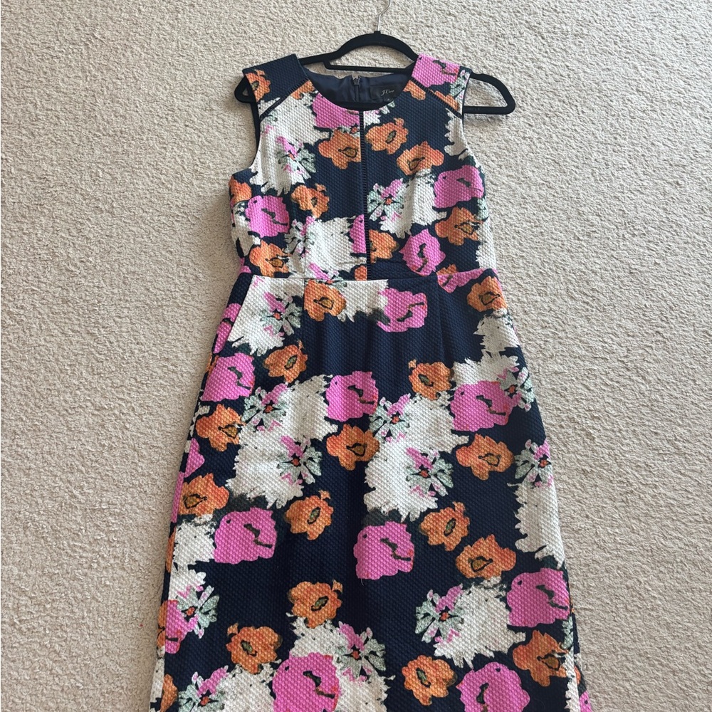 J. Crew Pink Sundress Sleeveless Crew Neck Midi